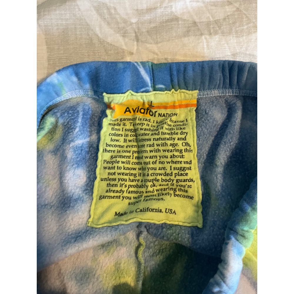 Aviator Nation Blue Yellow Tie Dye Zip Hoodie and Joggers Set Large - Picture 2 of 9